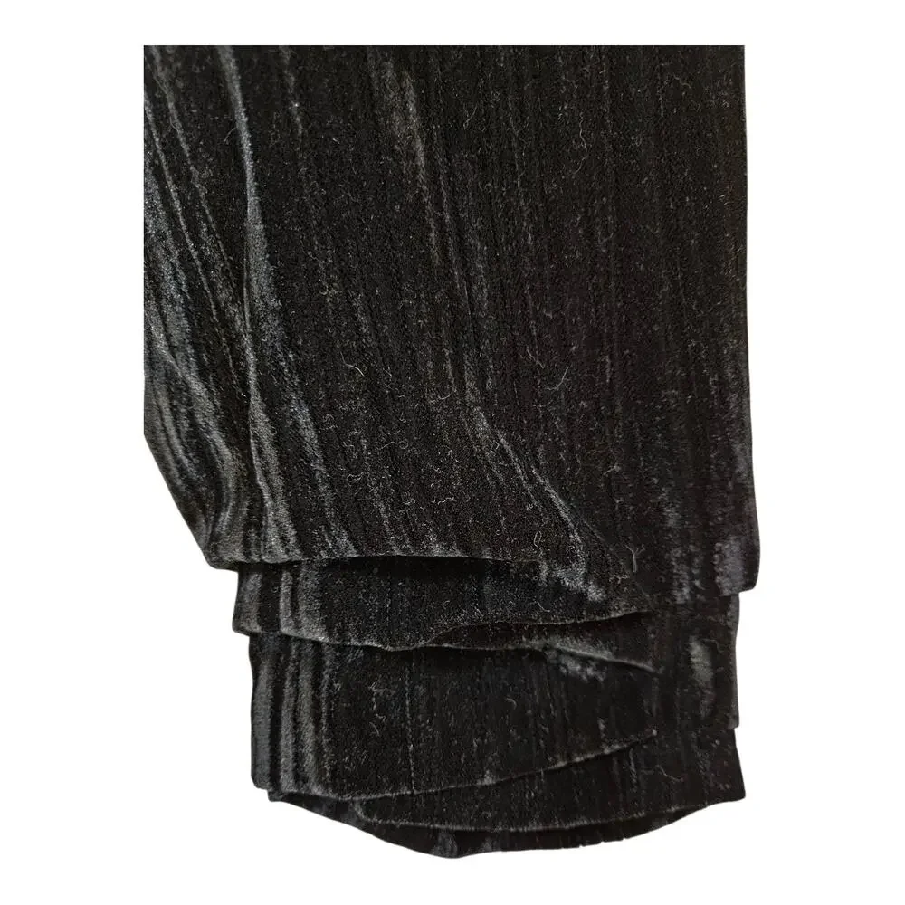 MAURICES Size L Jacket Black Crushed Velvet Open 3/4 Sleeve Lined Whimsigoth 42